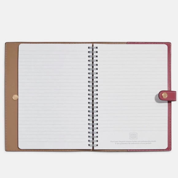 Coach Striped Heart Leather Notebook - Picture 2 of 10